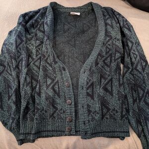 Green triangles grandpa sweater